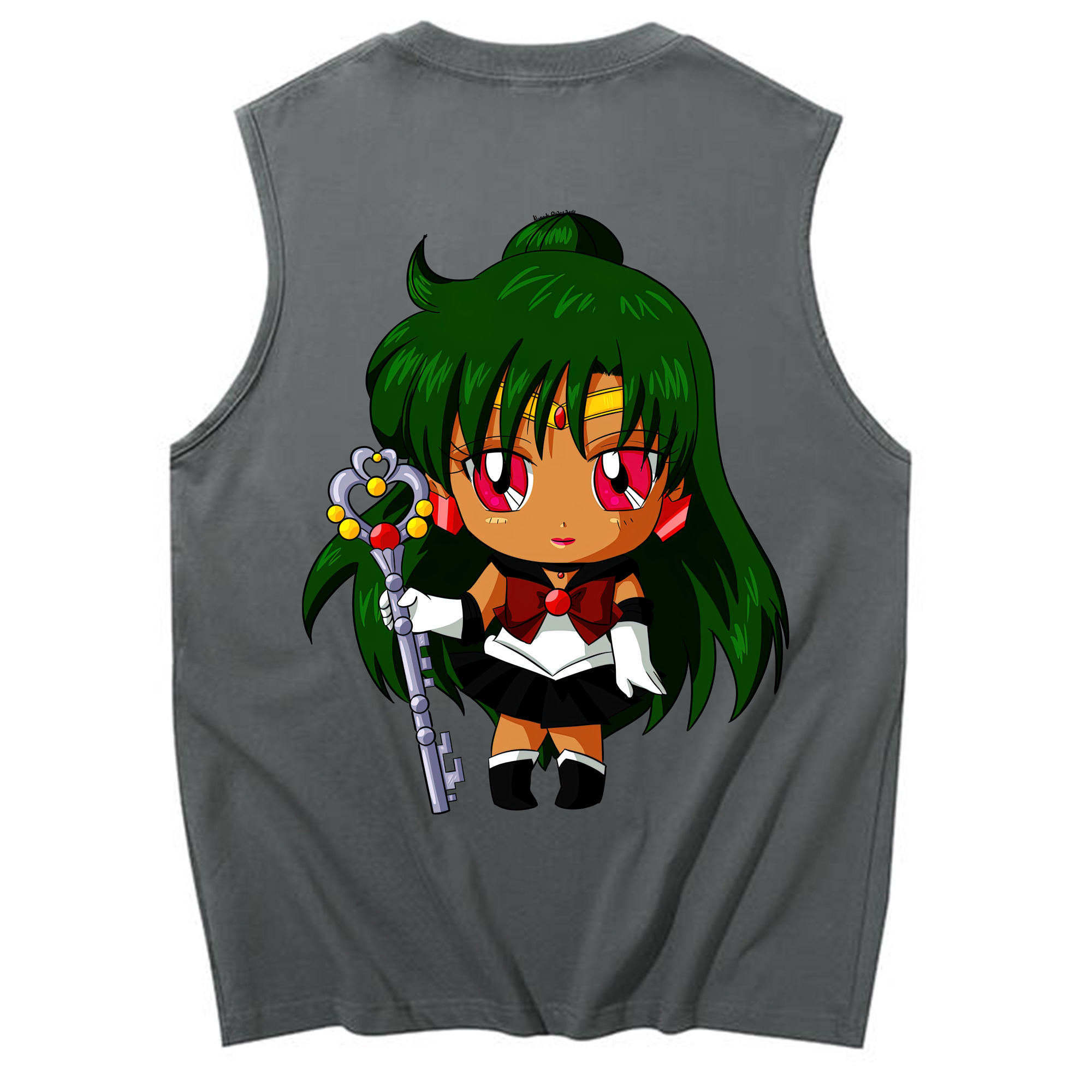 （画像用） 美少女戦士セーラームーン 冥王せつな Sailor Moon Meiou Setsuna コットン100％タンクトップ（背面プリント）